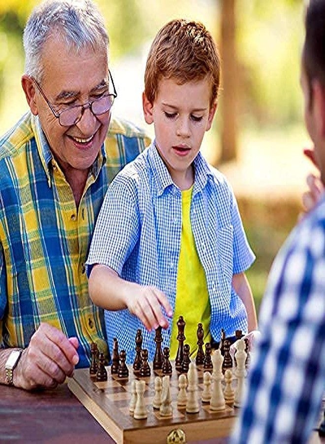 SPOCCO | 13"X13" Inch Wooden Foldable Chess Board Storage Set with 32 Wooden Chess Coins | Brain Game | Indoor, Outdoor & Travel Chess Game for Kids, Adults and Beginners for | WCB-136 - Image 4